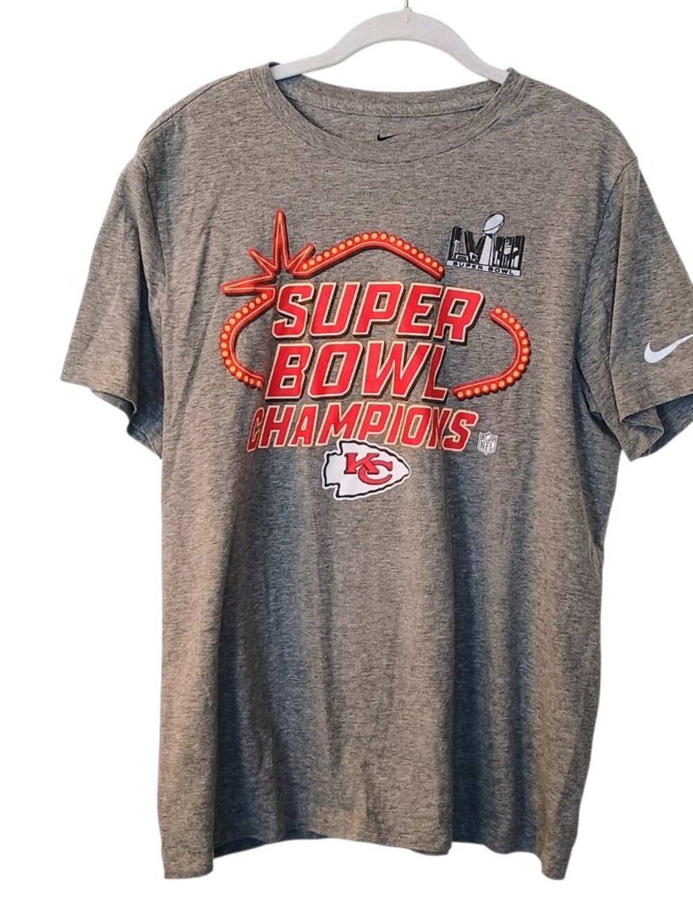 Men's Nike Kansas City Chiefs Super Bowl Champions Short Sleeve T-shirt Size Med